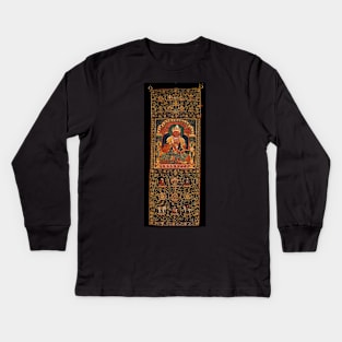 God of Fire, Agni, of the Medicine Buddha Mandala Kids Long Sleeve T-Shirt